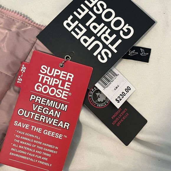 Super Triple Goose Woman’s Pink Ski Jacket  Vegan 15- -20 Degrees L - Picture 10 of 11